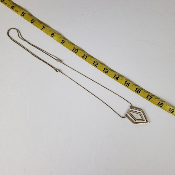 Vintage Chevron Diamond Shape Multi Metal Pendant Unique Slide Adjustments - Picture 6 of 9